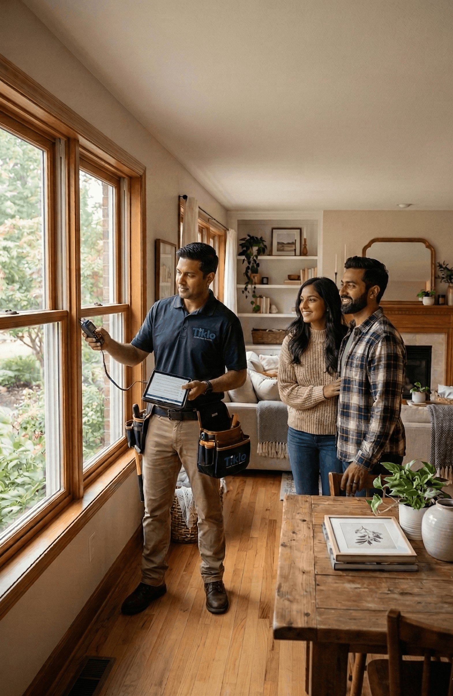 Inspector evaluating property